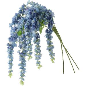 Dailisen 3 Strands 40'' Silk Blue Wisteria Artificial Flowers, Fake Wisteria Floral Hanging Plant Garland, for Home Decor, Party, Floor Vase, Balcony, Wedding Arrangement Decoration (Blue)