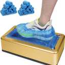 Automatic Shoe Cover Dispenser Machine with 200pcs Disposable Non-Slip Waterproof Covers - Fits Safety Shoes US 6-11- for HomeOfficeFactory - Easy Load & Hygienic Design (Gold)