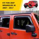 AUXMART 4Pcs Side Window Deflector Wind Rain Shade Visor Guard for 2007-2017 4-Door Jeep Wrangler JK Vent Visor Window Rain Guards for JK Wrangler 4 Door 2007-2017(Not for JL)