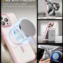 SUCGLES for iPhone 15 Pro Case with MagSafe [Ultra Strong Magnetic] [12FT Military Drop Protection] [Shockproof Bumper] Slim Thin Mag Safe Phone Cover 6.1" for Apple 15pro (Pink)