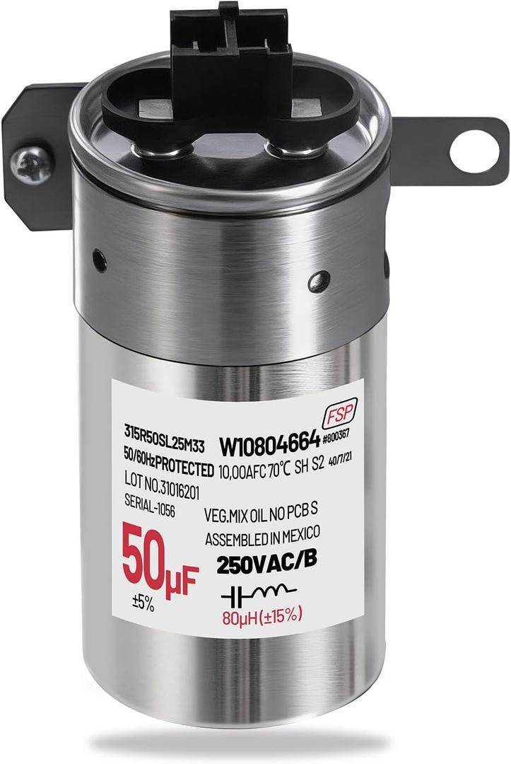 W10804664 AP5982844 W10666221 Washing Machine Run Capacitor Replacement for Whirlpool Washer Capacitor, Replace W10804664VP 4247711 EAP11703494 PS11703494, Fit for Whirlpool Maytag Kenmore