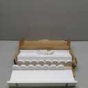 Floating Nursery Book Shelves with Hooks-Scalloped Wall Book Shelves for Bedroom Kids Set of 3, Nursery Furniture Must Have, 16 Inch, White