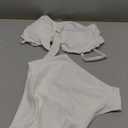 Herseas Women's Seashell Textured Bikini Sets Knotted Front 2 Piece Swimsuits Ruffle Trim Bathing Suits (Medium, White)