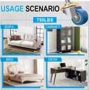 New Upgraded Furniture Sliders for Hard Floors & Carpets, 2-in-1 Furniture Movers with Wheels, Furniture Dolly for Moving Heavy Duty Sofa, Bed, Appliance, Load Capacity Up to 750lb