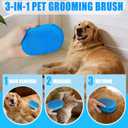 Upgraded Double-Sided Dog Brush for Shedding & Deshedding, Silicone Pet Bath Brush for Long Short Haired Dogs and Cats, Dog Grooming Brush for Shower, Massage, 3-in-1 Hair Removal Comb