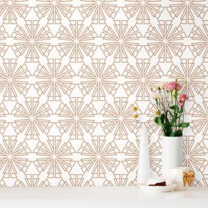 CiCiwind 17.3"197" Geometric Wallpaper Peel and Stick Wallpaper Removable Self Adhesive Kitchen Wall Paper White and Rose Gold Modern Contact Paper for Bedroom Bathroom Walls