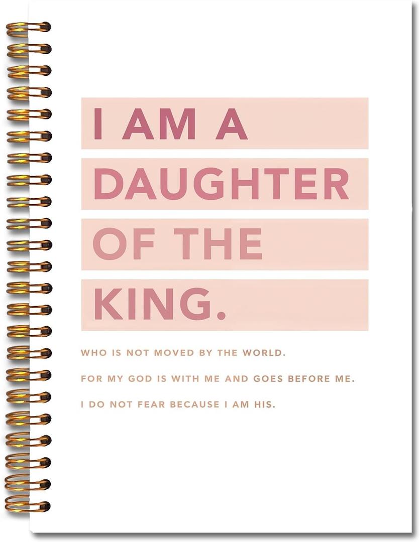 Pink I am Daughter of the Most High King Christian Notebook Journal, Christian Gifts for Women, Bible Notebooks for Note Taking, Bible Journaling Notebook, Hardcover Spiral Notebook