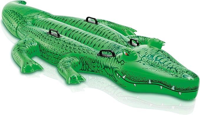 INTEX Giant Gator Inflatable Pool Float: Animal Pool Toy for Kids – 2 HeavyDuty Handles – 176lb Weight Capacity – 80" x 45" – for Ages 3+