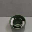 LE TAUCI Utensil Holder for Kitchen Counter, 7.3"+5.4" Fluted Ceramic Utensil Crock Organizer for Countertop, Heavy Large Holder for Spatulas, Spoons, Set of 2, Forest Green