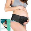 Koala Babycare Maternity Belly Bands for Pregnant Women One Size Fits All - Pregnancy Belly Band for Abdomen, Pelvic Pain, Waist and Back Support - Maternity Belt for all Stages of Pregnancy (Black)
