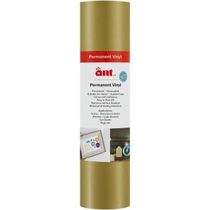 ANT Vinyl Permanent Adhesive Vinyl Sheets for Decor Sticker, Party Decoration, Car Decal - Vinyl for Cutting Machine, Craft Cutter (Gold, 8.5inch x 5ft)