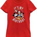 Girl's Mickey & Friends It's My Birthday Group Shot T-Shirt, XS