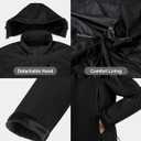 Heated Jacket for Women, Winter Outdoor Soft Shell Electric Heating Coat with Detachable Hood