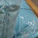 Amazon Basics Full/Queen Comforter Set with Geometric Sheets, 7-Piece Industrial Teal Bedding, Lightweight Microfiber Bed-in-a-Bag