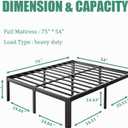 16 Inch High Full Size Bed Frame No Box Spring Needed, Platform Metal Bed Frame Full Size, Noise Free, Easy Assembly, Heavy Duty, Black