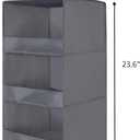 GRANNY SAYS 3-Shelf Closet Organizers and Storage, Foldable Hanging Closet Organizer, Hanging Closet Shelves with 2 Metal Hooks, Leak-Proof Closet Hanging Organizer for Locker & Camper, Gray, 2-Pack
