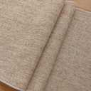 Alsoo Table Runners 108 Inches Long, Rustic Table Runner with Tassels, Boho Farmhouse Linen Texture Table Decor for Holiday Party and Wedding, 13x108 Inches, Beige