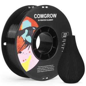 Comgrow PETG 3D Printer Filament 1.75mm, High Precision and Tough 3D Printer Filament (2LBS), Dimensional Accuracy +/- 0.02 mm, Fit Most 3D Printers Black