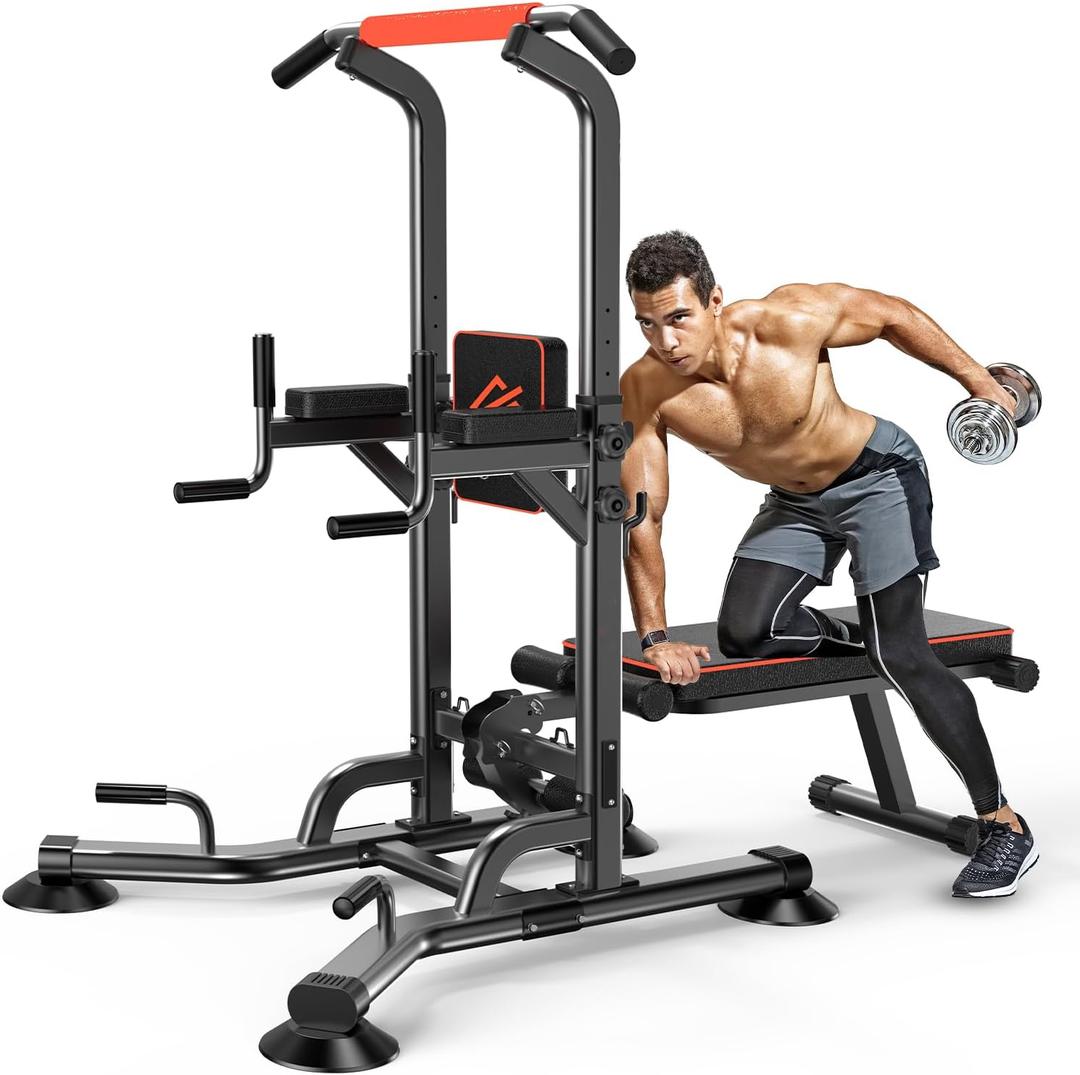 SQUATZ Pull-Up Workout Station with Bench - Multifunctional Gym Equipment Setup w/Pulling Bar, Sit-Up Board, Backrest, Elbow Pad, & Steel Main Frame, Great for Home Exercise and Weight Training SQUATZ Pull-Up Workout Station with Bench - Multifunctional Gym Equipment Setup w/Pulling Bar, Sit-Up Board, Backrest, Elbow Pad, & Steel Main Frame, Great for Home Exercise and Weight Training