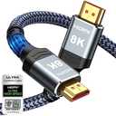 Highwings 8K 10K 4K HDMI 2.1 Cable 48Gbps 6.6FT/2M, Certified Ultra High Speed HDMI Cable Braided Cord-4K@120Hz 8K@60Hz, DTS:X, HDCP 2.2 & 2.3, HDR 10 Compatible with Roku TV/PS5/HDTV/Blu-ray