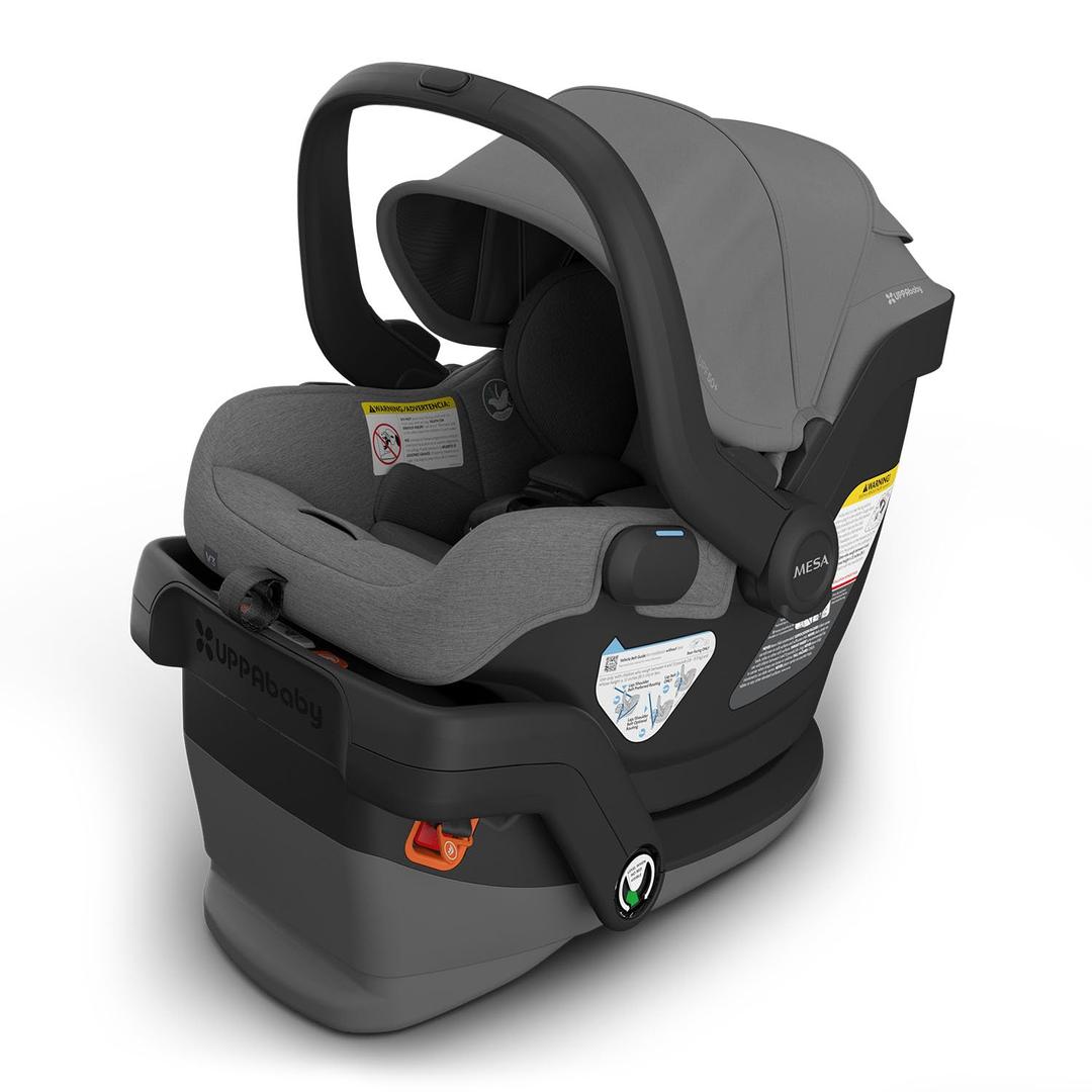 UPPAbaby Mesa V3 Infant Car Seat - Easy Installation + SmartSecure Technology - Attaches to Stroller | Base + Infant Insert Included - Greyson (Charcoal Mlange), Manufacturing Date: APR 2025