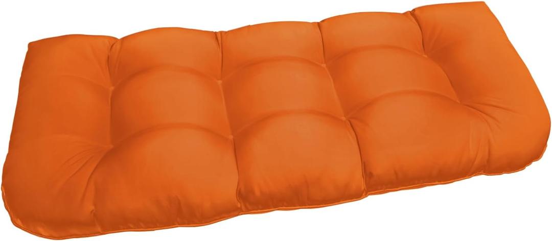 Outdoor Bench Cushions, Waterproof Patio Loveseat Cushions for Outdoor Furniture, Thick Love Seat Bench Cushions, 44" x 19" x 5", Orange
