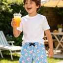Lovekider 5-16 Years Boys Swim Trunks with Compression Liner Waterproof Quick Dry Swimwear Bathing Suits