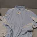FitsT4 Sports Womens Equestrian Shirts Thumbholes Long Sleeve Horse Riding Shirts Quick Dry UPF50+ Riding Top Half Zip (Blue, XL)