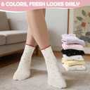 Cute Ruffle Cotton Crew Socks for Women Bow Striped Polka Dot Checkered Casual Soft Princess Sock for Girls