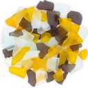 Sukh 15 OZ Frosted Sea Glass - Sea Glass Vase Fillers for Crafts Beach Beads Large Beach Pieces vase fillers for Home Decor Aquarium DIY Crafts (Black Tea & Clear & Orange Mix)