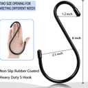 12 Pack 6 Inch Large S Hooks, Heavy Duty Vinyl Coated Non-Slip Metal Black Hooks for Hanging, Closet Kitchen Bathroom Garden Hooks for Pots Pans Clothes Plants Jeans Towels