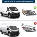 Halogen Headlight for Ram Promaster 1500 2500 3500 2023-2025 RH