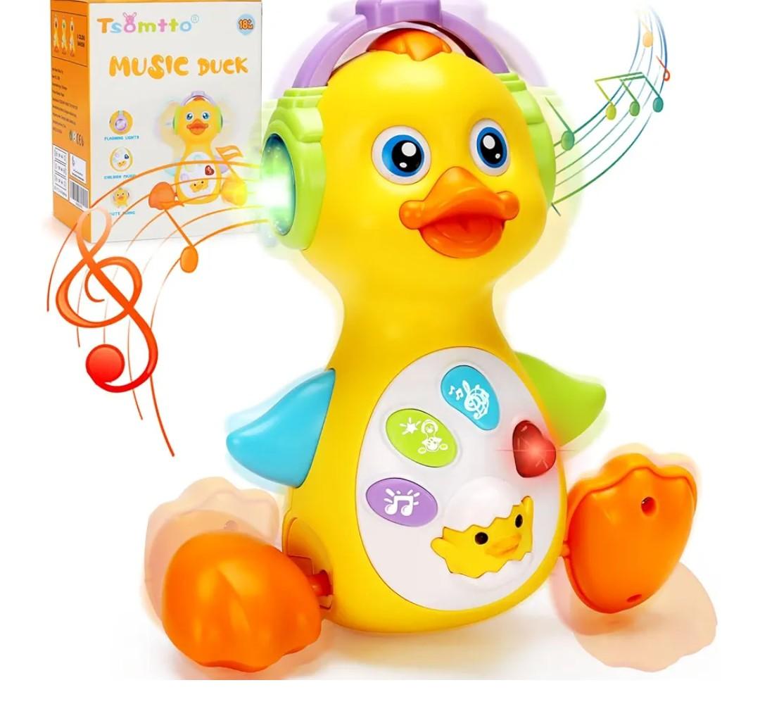 Tsomtto Baby Musical Light Up Duck Toy, Baby Toys 0-3-6-9-12 Months Dancing Crawling Tummy Time Toys, Newborn Infant Learning Toy Gifts for 0 3 4 5 6 7 8 Month Old Baby Boys Girls