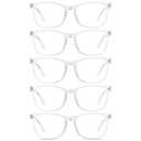 Blue Light Glasses for Woman Men | 99% Blue Light Blocking Glasses for Computer Gaming TV Phone Screen Square Frame | Anti Eyestrain & UV Glare Protection - 5 Pair