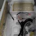 BoostArea Industrial Gold Floor Lamp, 67 Inch LED Standing Lamp with Iron Mesh Lampshade, 6W Brass Stand Up Lamp for Living Room, Bedroom, Office, Den