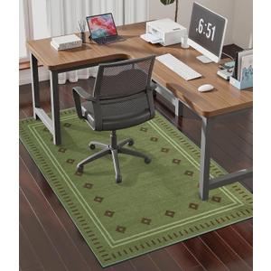 Office Chair Mat for Hardwood Floor, 48"x36" Easy Glide Computer Desk Mat Protector for Rolling Chair Under Desk Rug Nonslip Backing, Machine Wash, (Southwestern Sage)