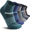 6 Pairs Merino Wool Ankle Running Hiking Socks Compression Support Breathable Thick Cushion No Show Socks for Women Men Large