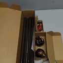 KAMANINA Single Curtain Rod 32 to 58 Inch(2.6-4.8Ft), 7/8 Inch Antique Bronze Adjustable Drapery Rod for Windows, Decorative Netted Texture End