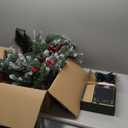 Solar Wreath with 150 LEDs, 36 inch Outdoor Christmas Wreath with 8 Lighting Modes, Suction Cup Hooks or Compatible with Wreath Hanger