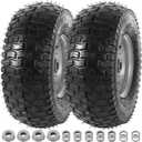 AR-PRO (2 Pack) 13 x 5.00-6 Lawn Mower Tire and Wheel for Riding Mower Lawn Tractor, 3" Centered Hub and 3/4" Bushings, 4-Ply Tubeless Turf-V Pattern