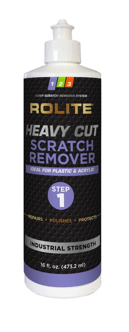Rolite - RHCSR16z Heavy Cut Scratch Remover (16 fl. oz.) for Plastic & Acrylic Surfaces Including Marine Strataglass & Eisenglass, Headlights, Aquariums