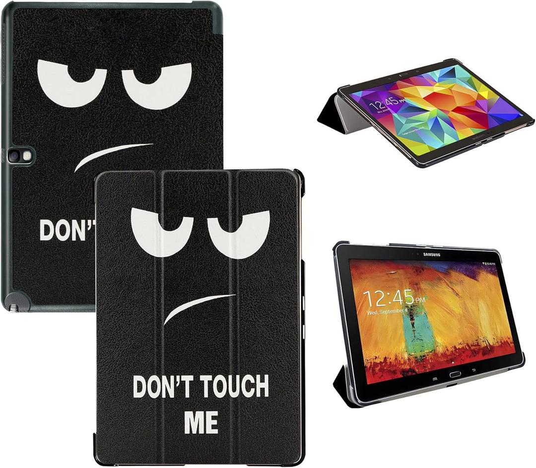 Tri-Fold Case Compatible with Samsung Galaxy Note 10.1 inch SM-P600 P601 P605 Tablet and Samsung Galaxy Tab Pro 10.1 SM-T520/T525(2014 Edition) - Premium PU Leather Tri-Fold Cover with Auto Sleep/Wake (One Size, Big Eyes)