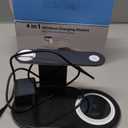 Metal Wireless Charging Station for Samsung/Android Charger,4 in 1 Nightstand Watch Charger Fast Charging Stand with Night Light for Samsung S25/S24/S23 Ultra/Buds3,Only for Galaxy Watch 8/7/6/5,Black