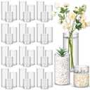 Nuogo 36 Pcs Plastic Cylinder Vases Tall Plastic Flower Vases for Centerpieces Hurricane Candle Holder for Home Wedding Office Party Formal Dinners Decorations (4''/6''/8'')