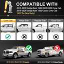Floor Mats for 2013-2018 Dodge Ram 1500/2500/3500 Crew Cab | All Weather Floor Mats for 2019-2024 Dodge Ram 1500 Classic (NOT New Body) Crew Cab | TPE Non-Slip Interior Accessories, Black