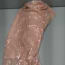 GRACE KARIN One Shoulder Sequin Sparkly Tops for Women Ruched Asymmetrical Glitter Tops Slimming Sparkle Party Shirts (X-Large, Rose Gold)