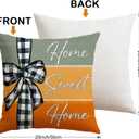 2 x Artscope Fall Decorative Throw Pillow Covers 20x20 Inch Set of 4 Fall Gifts for Home Decor, Autumn Pumpkin Sweet Home Thankful Grateful Blessed Outdoor Farmhouse Pillow Cases for Sofa Couch-Grey