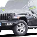 KouKou 6 Layers SUV Car Cover Waterproof All Weather, Universal Fit for Jeep Wrangler Unlimited JK JL/Commander, Subaru Outback, Cadillac SRX etc, Outdoor Sun UV Dust Protection. (181 to 190 inches) (silver)