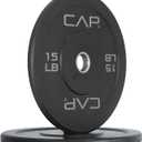 CAP Barbell Rubber Olympic Bumper Plate | Multiple Options/Colors (15lbs - Pair)