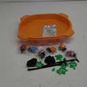 Stadium Battle Top Set, 6 Light Ignite Spinning Tops, 1 Stadium and 2 Launchers, Birthday Gift Boys Toy for 6+ Year Old (Orange)